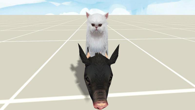 猫骑猪