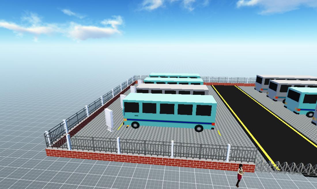 一层公交车停车场