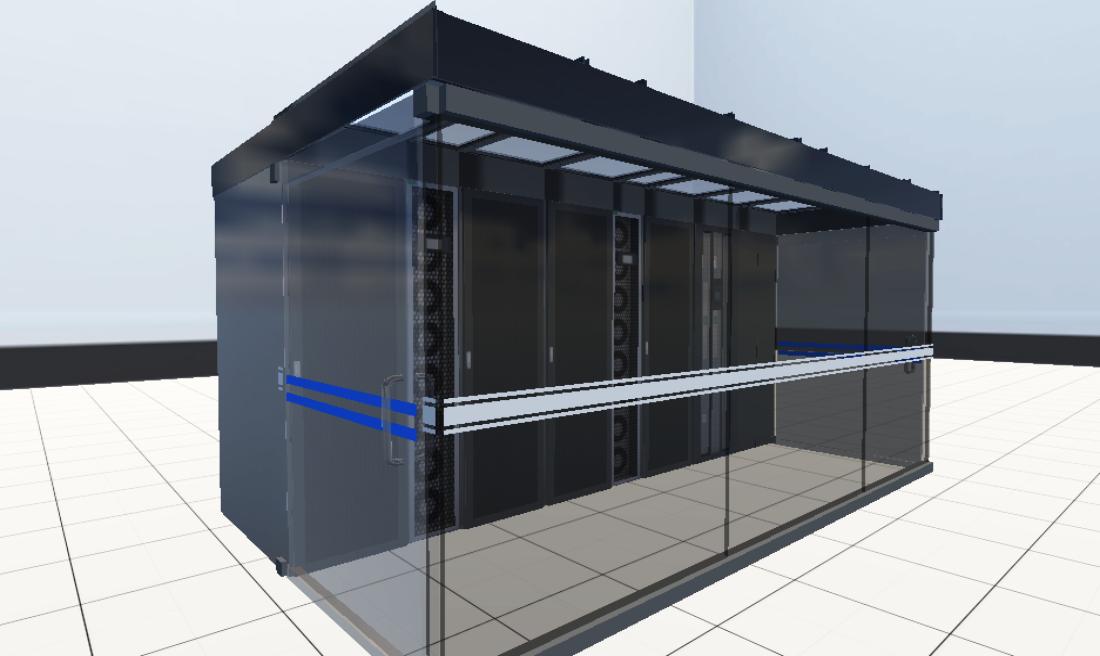 1.2米宽单排冷通道二拖四