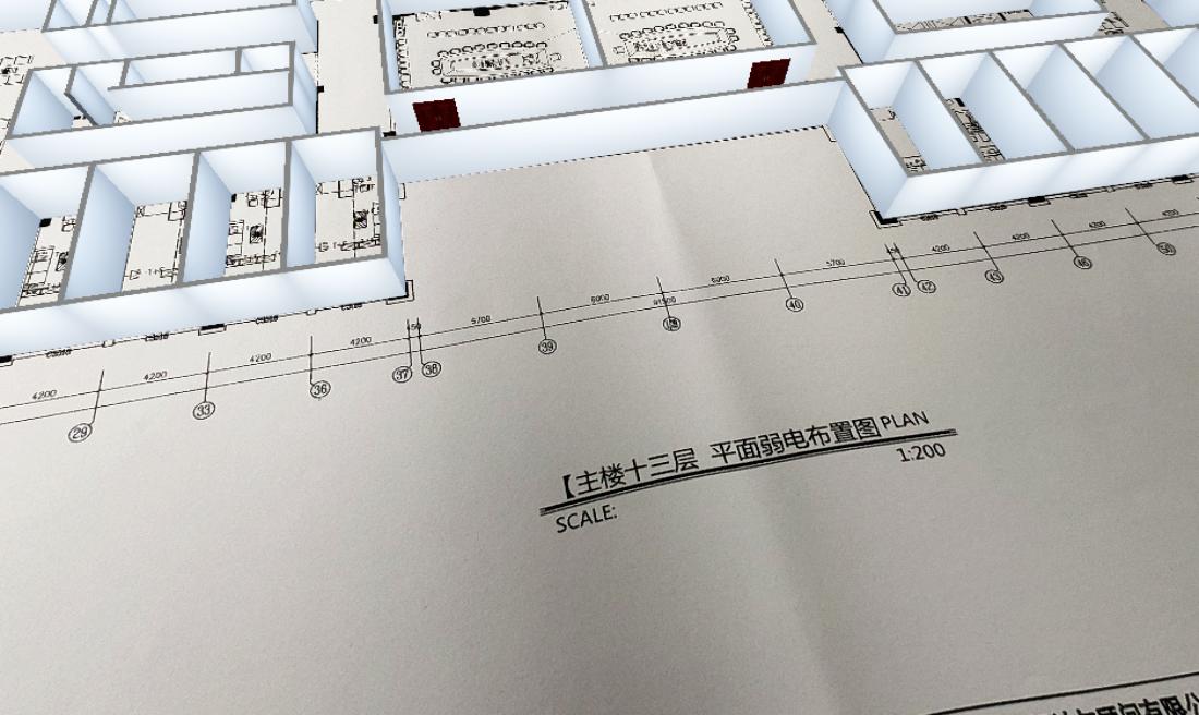 主楼十三层平面弱电布置图