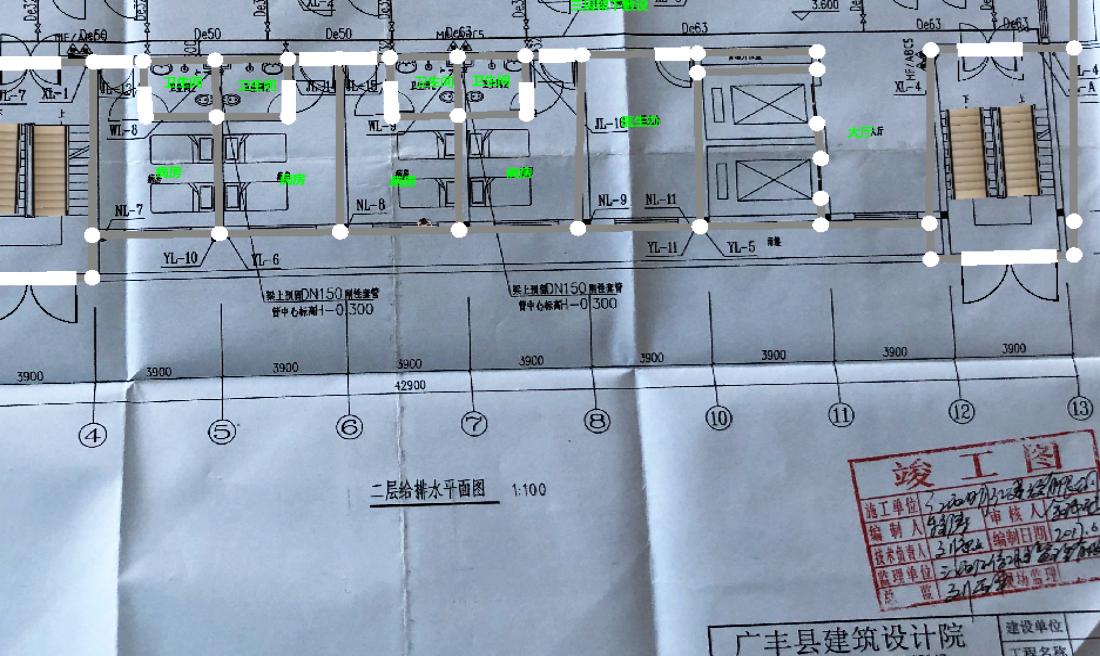广丰中医院二层给排水平面图