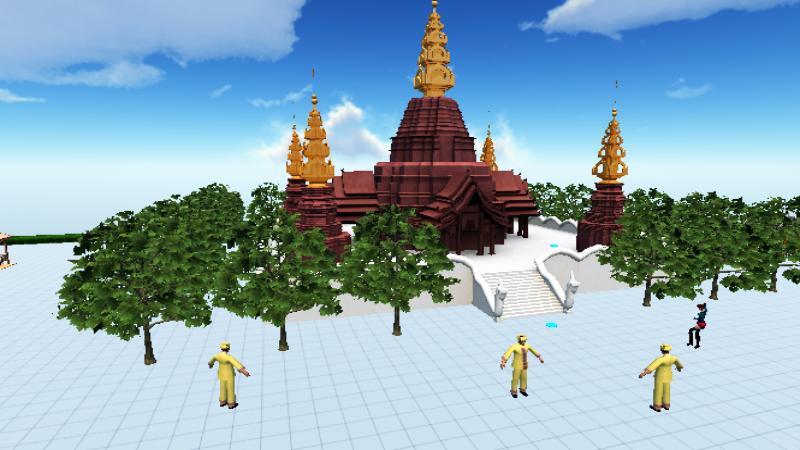 大金塔泼水场景