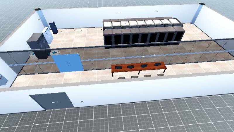 中北大学数据机房2带温湿度烟感带桌子