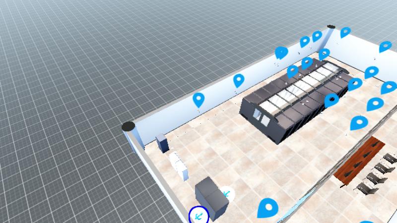 中北大学数据机房2带温湿度烟感带桌子带摄像头