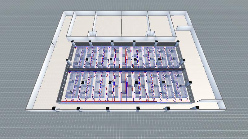 贵阳绿色数据中心行级空调管路建模